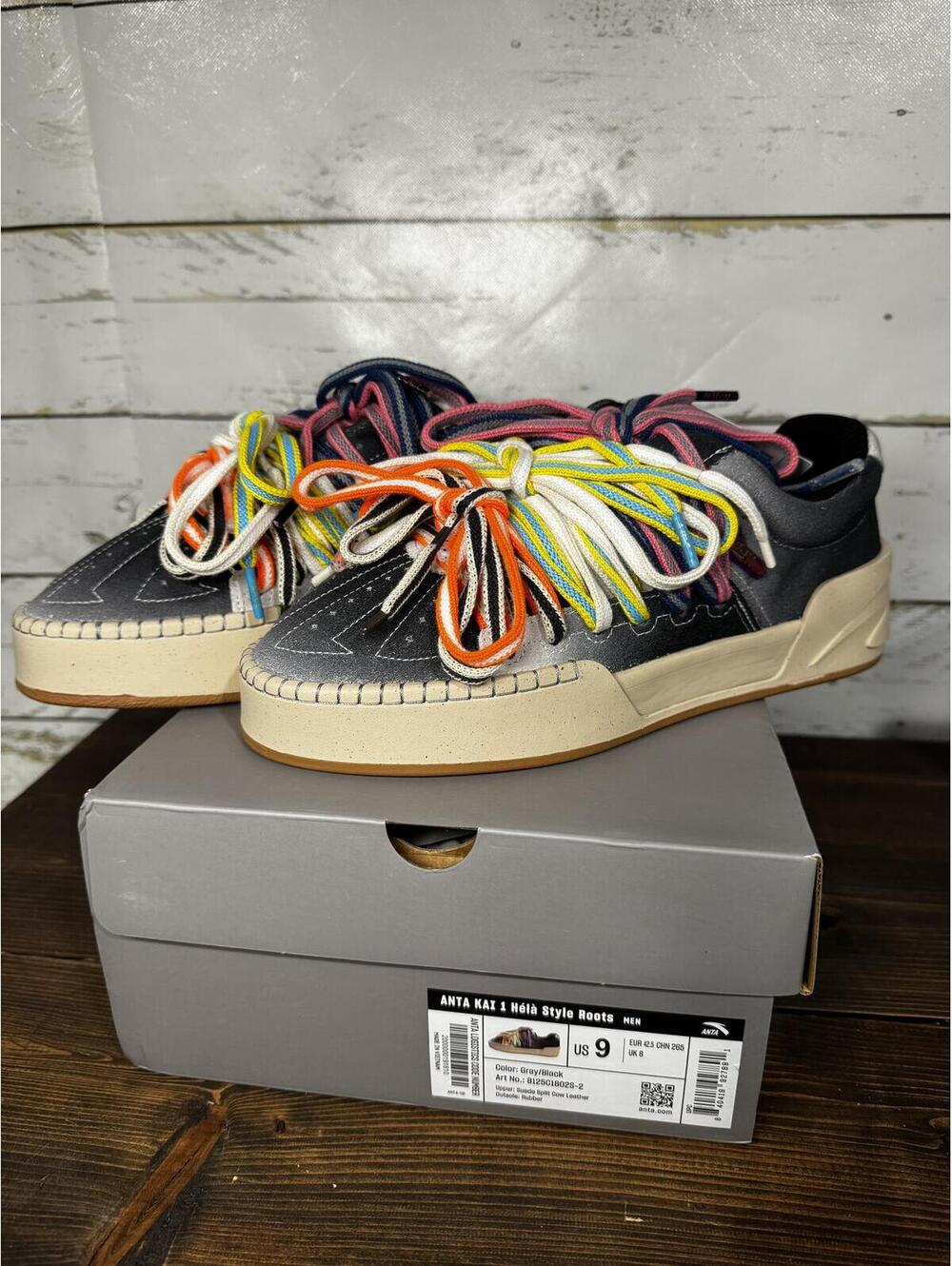 ANTA Kai Hélà Style Roots "Ombre Black" Kyrie Irving Men's Size 9 NIB